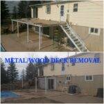 Metal and wood deck removal project in Loveland by Fort Collins Junk Removal and Demo. Safe and affordable deck demolition and hauling service.
