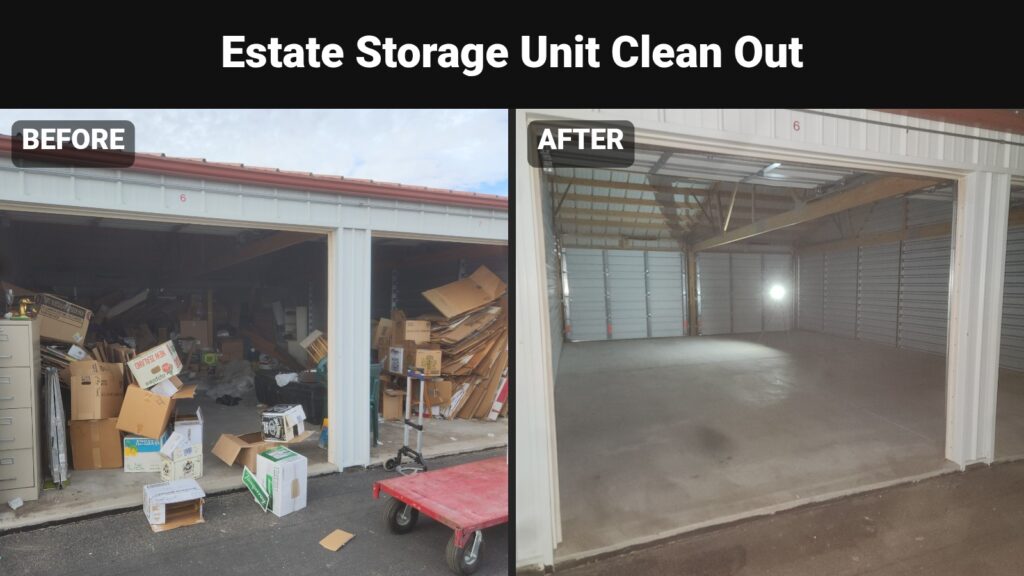 Estate storage cleanout before and after
