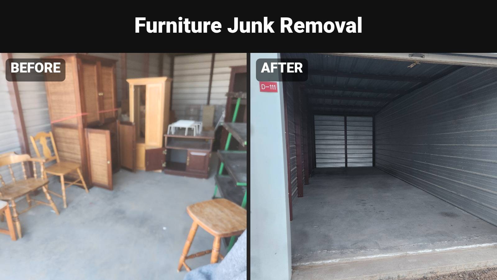 Furniture junk removal before and after