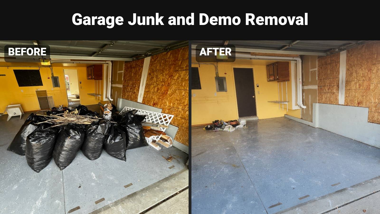 Garage junk removal before and after