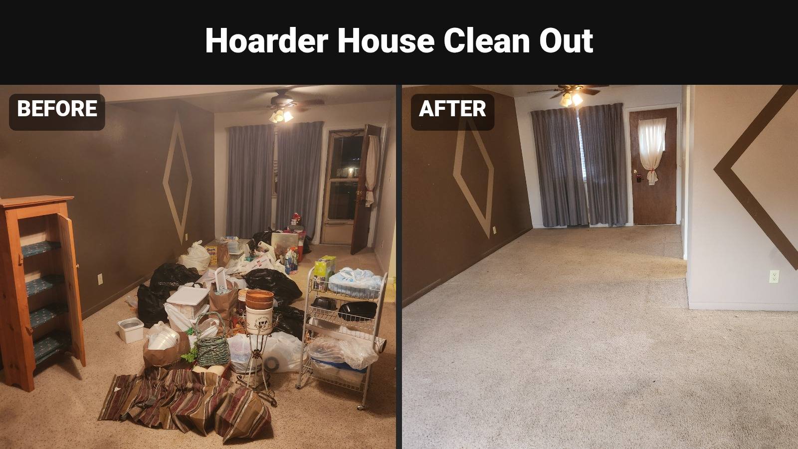 Hoarder house cleanout before and after