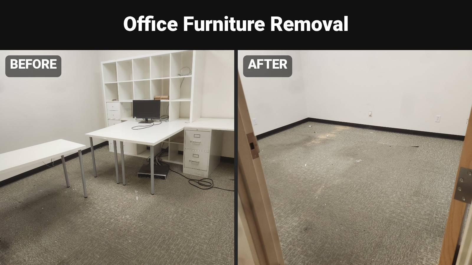 Office furniture removal before and after