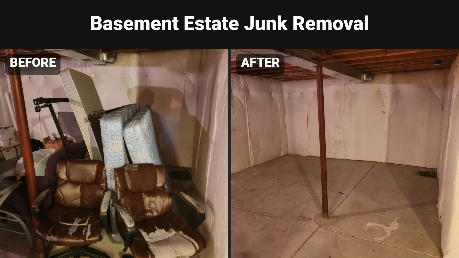 Basement Estate Cleanout before and after in Fort Collins